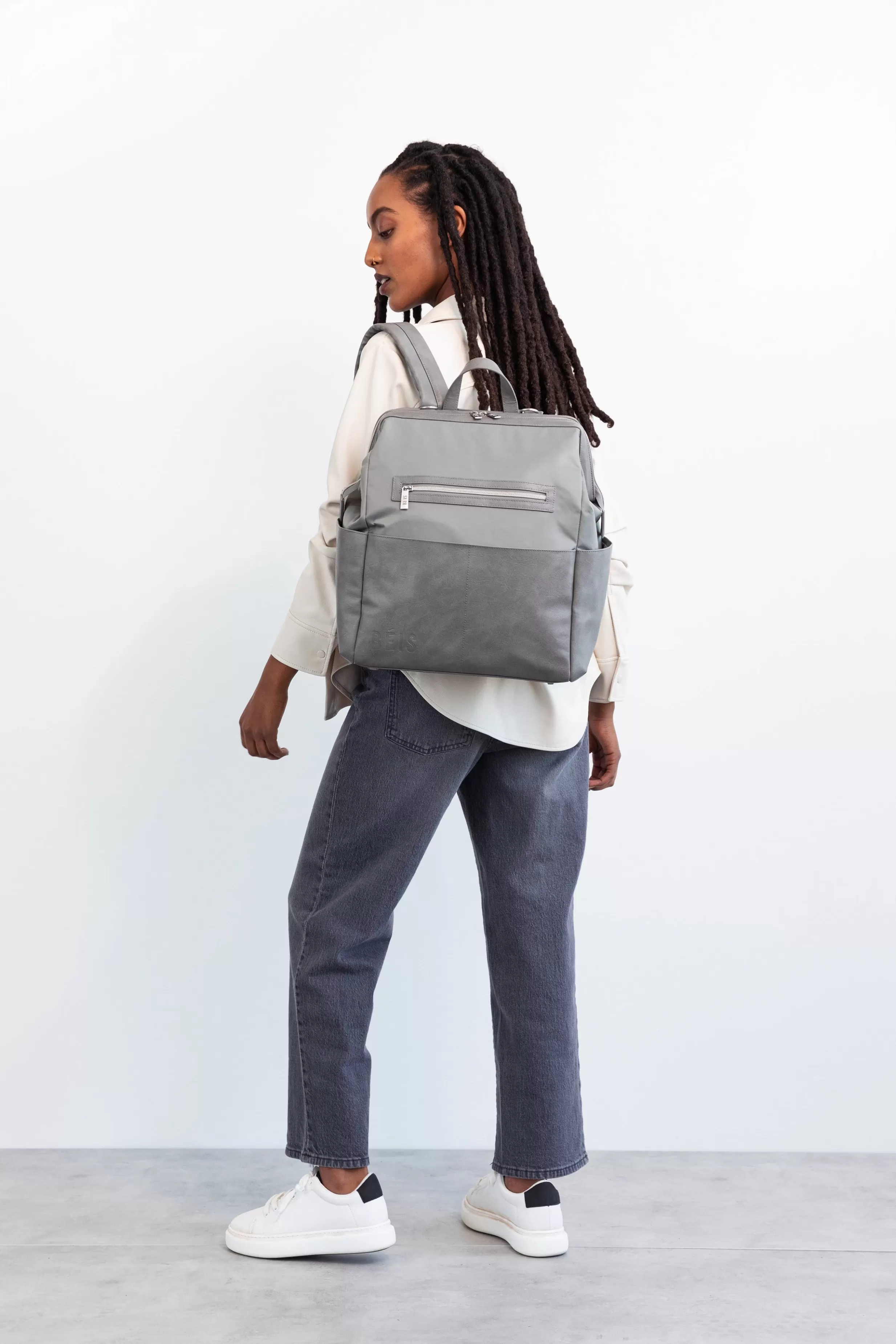 Store The Backpack Diaper Bag In Grey Baby Travel Bags