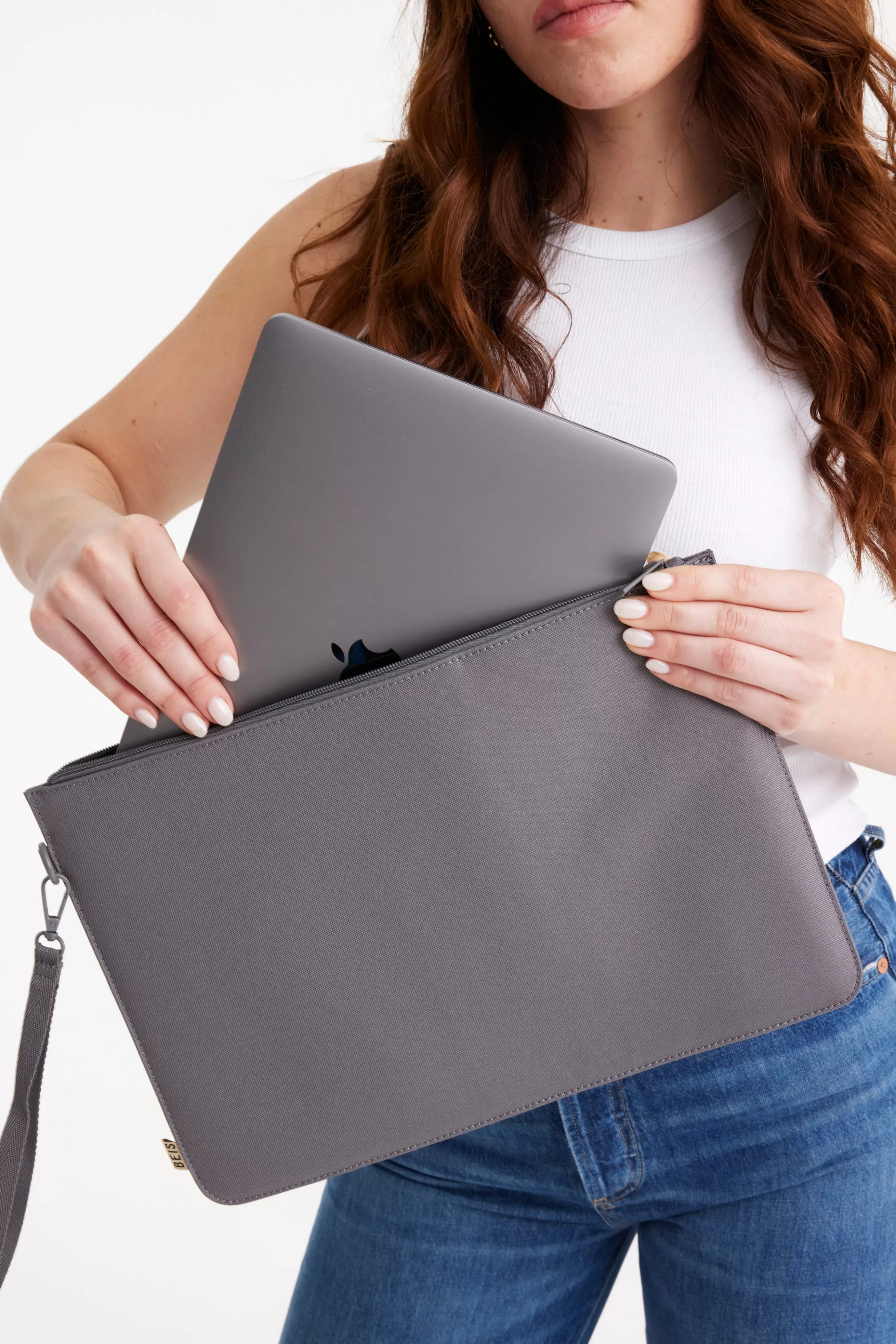 Best Sale The Beisics Laptop Pouch In Grey Work Accessories