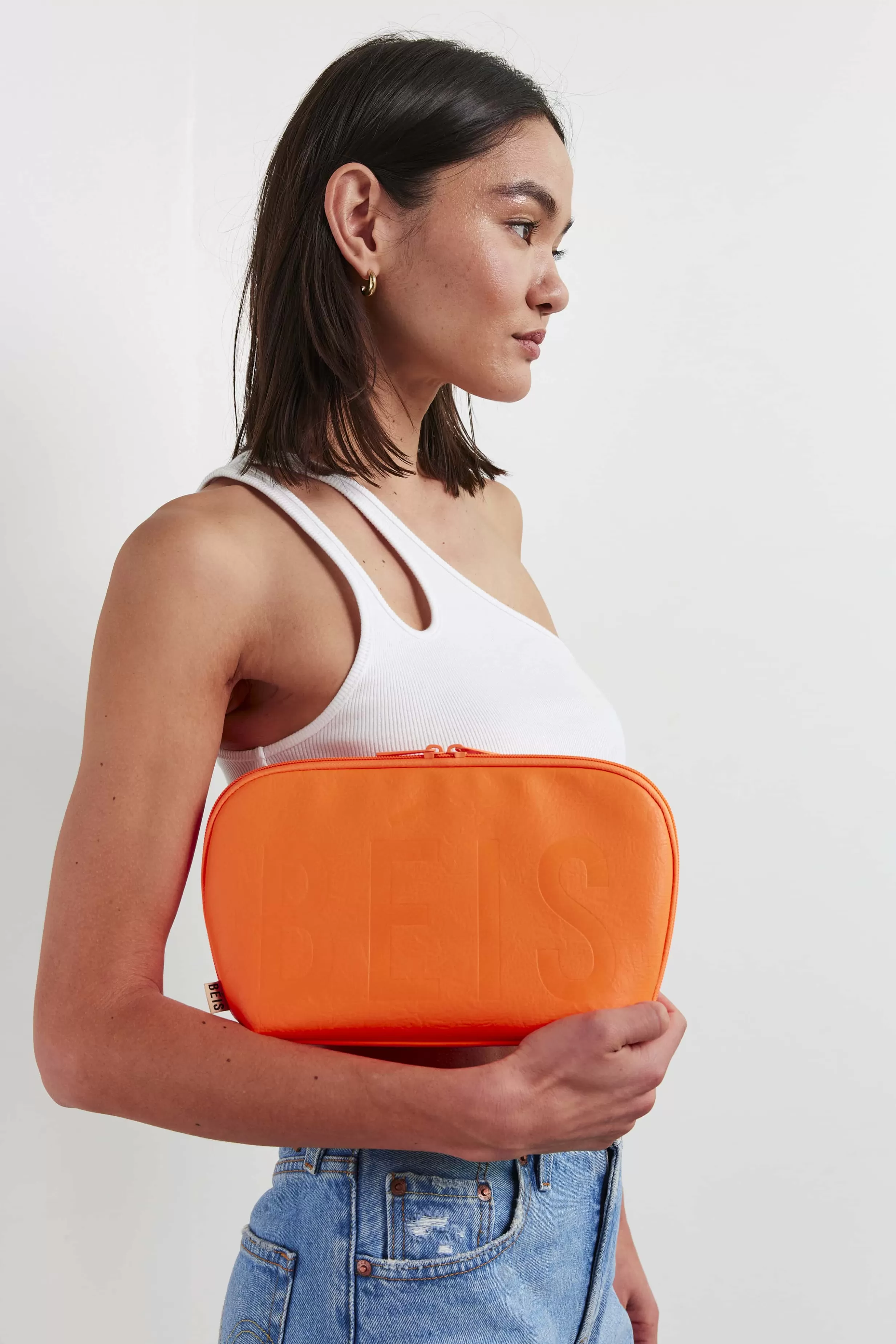 Cheap The Cosmetic Pouch Set In Creamsicle Cosmetic Bags