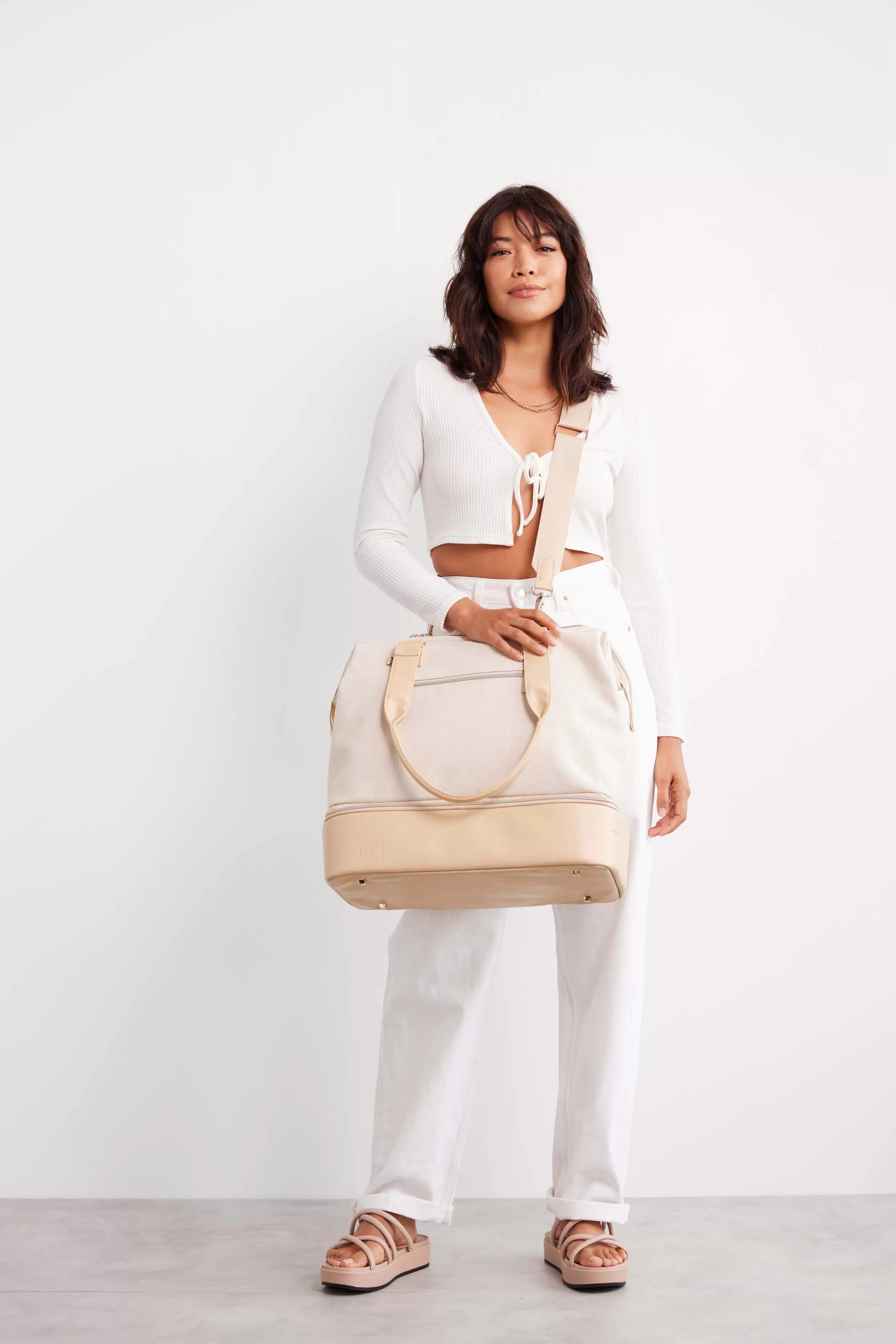 Shop The Mini Weekender In Beige Weekenders