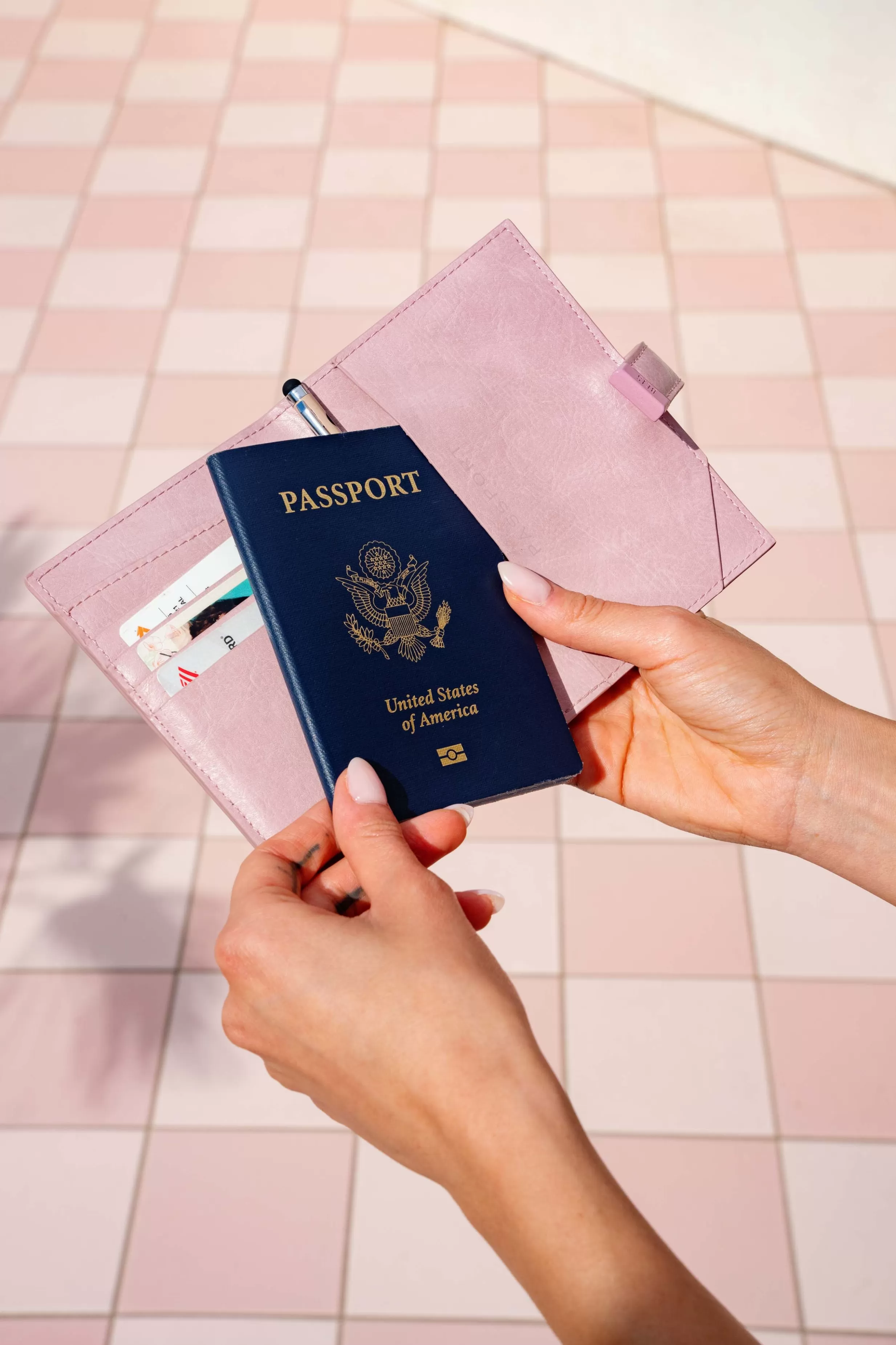 Outlet The Passport & Luggage Tag Set In Atlas Pink Wallets & Wristlets