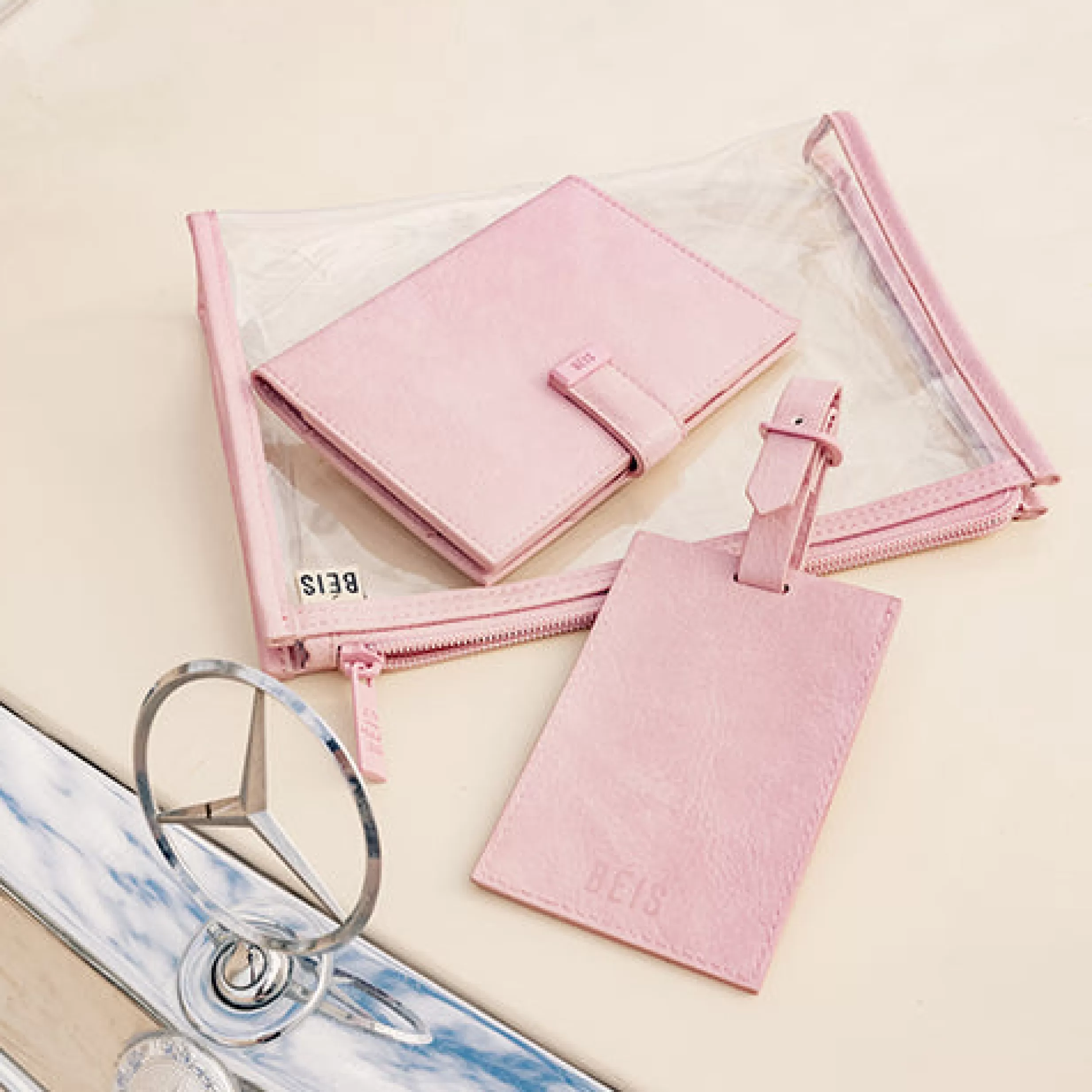 Outlet The Passport & Luggage Tag Set In Atlas Pink Wallets & Wristlets